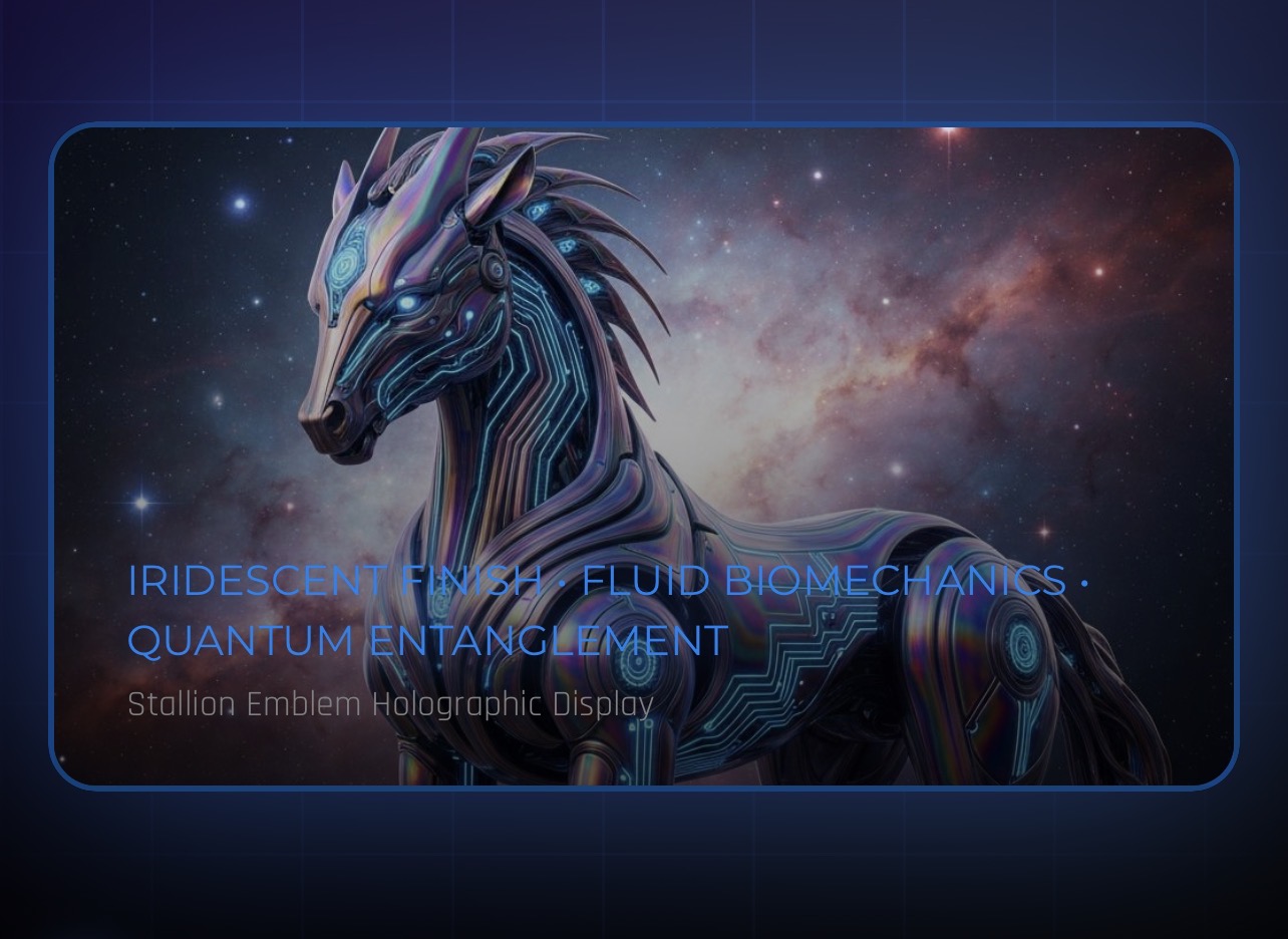 Iridescent Stallion Robot with Holographic Display